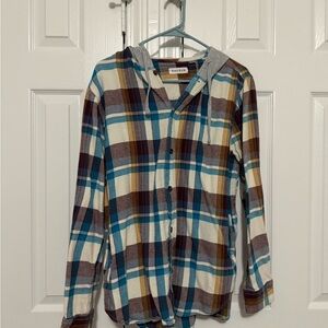 PacSun Multicolor Plaid Hooded Shirt